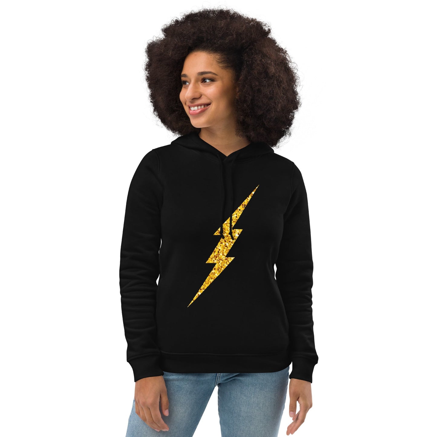 Glitter Bolt Women's Eco Fitted Hoodie - Pixel Gallery