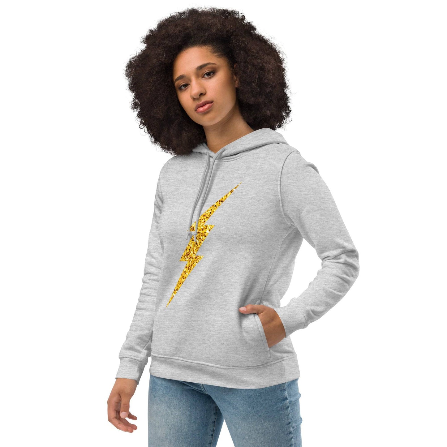 Glitter Bolt Women's Eco Fitted Hoodie - Pixel Gallery