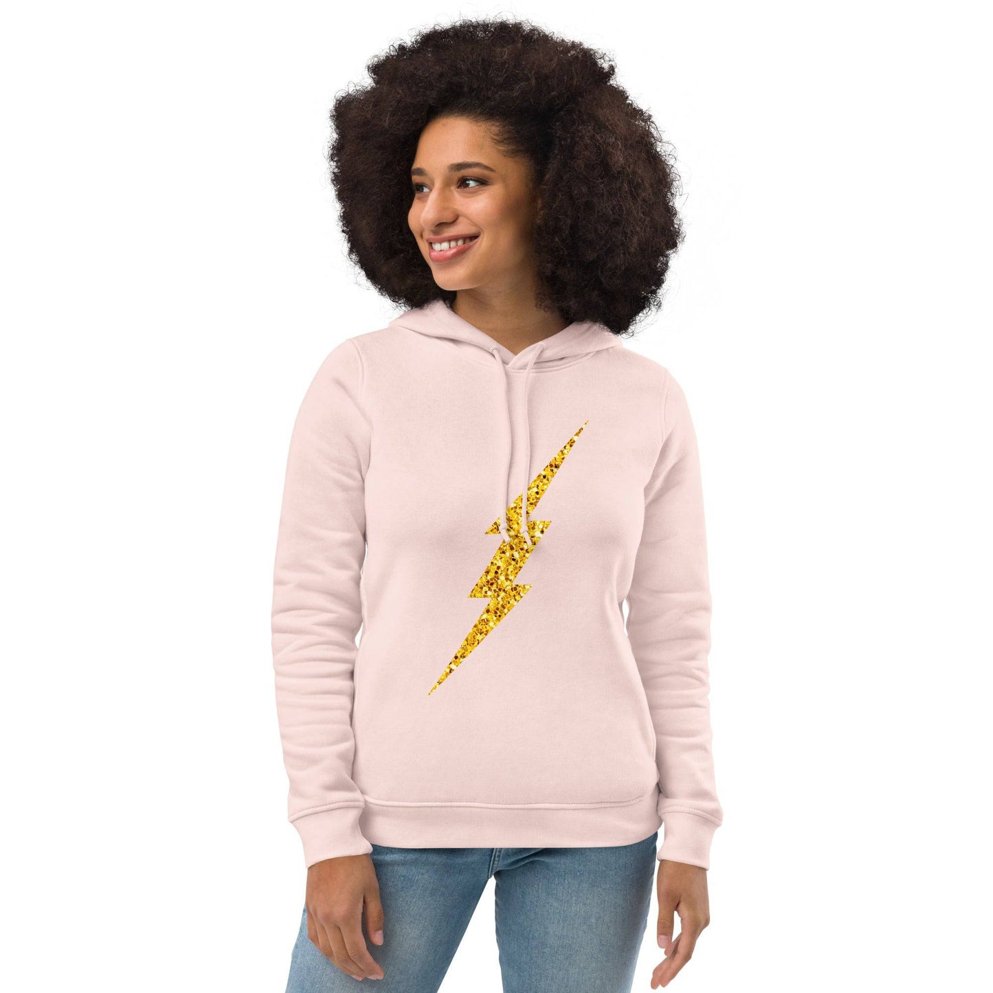 Glitter Bolt Women's Eco Fitted Hoodie - Pixel Gallery