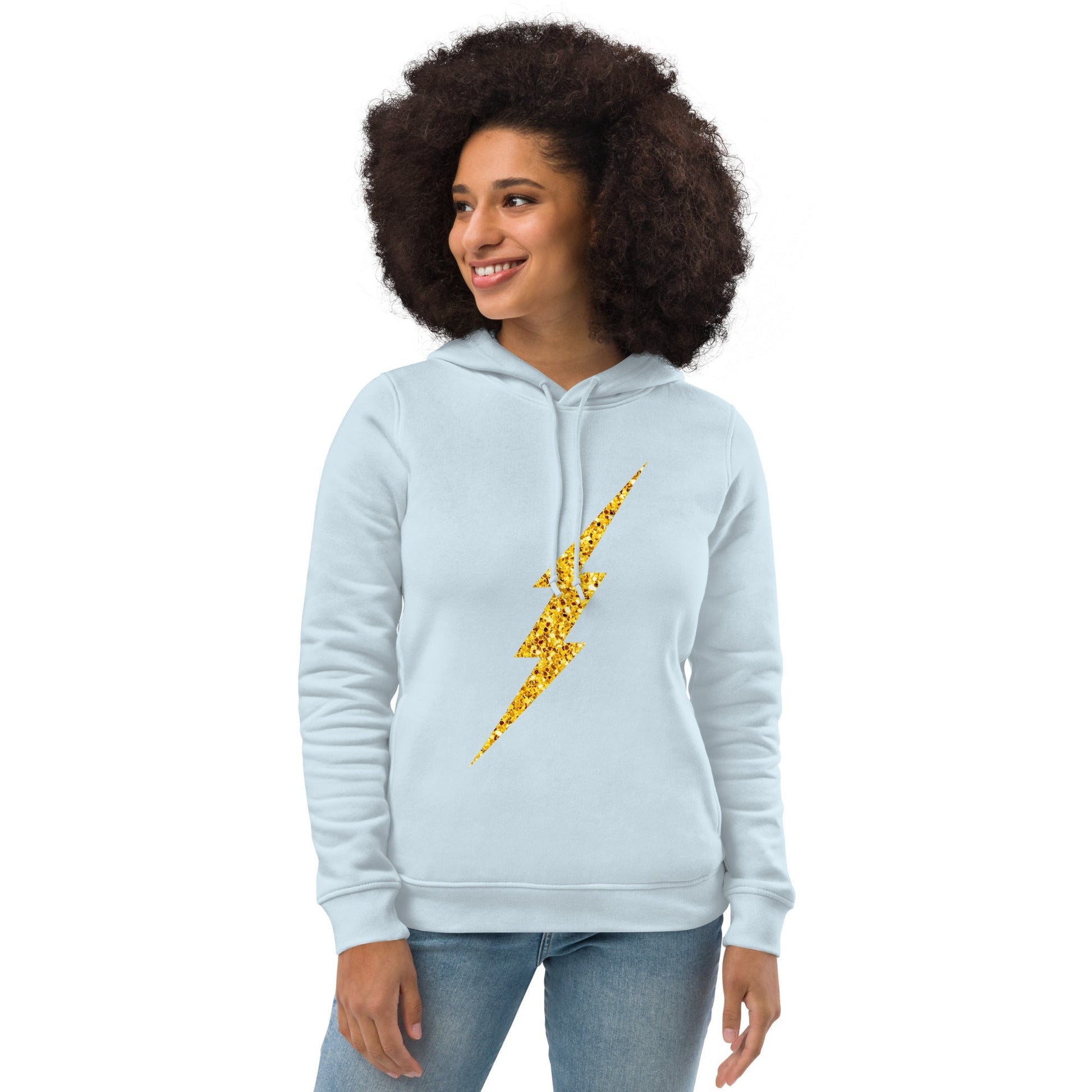 Glitter Bolt Women's Eco Fitted Hoodie - Pixel Gallery