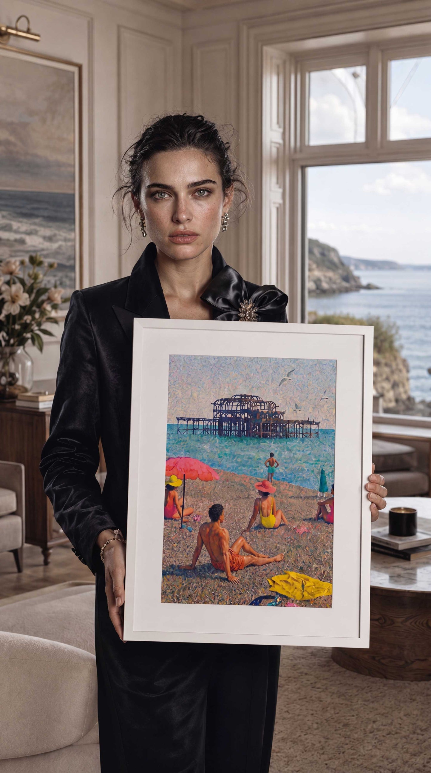 A Sunday on the Shingle Framed & Mounted Print