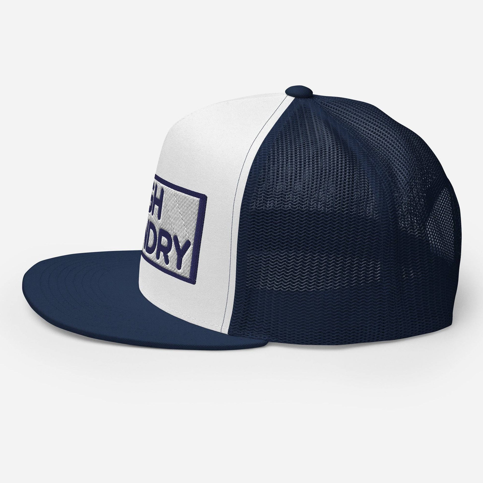 Hugh Hendry Logo-Embroidered and Mesh Navy Trucker Cap - Pixel Gallery