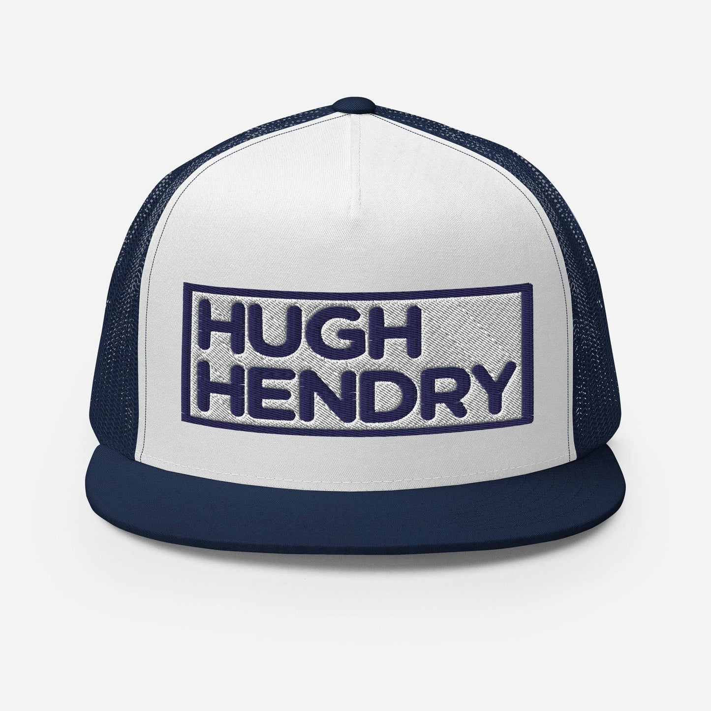 Hugh Hendry Logo-Embroidered and Mesh Navy Trucker Cap - Pixel Gallery