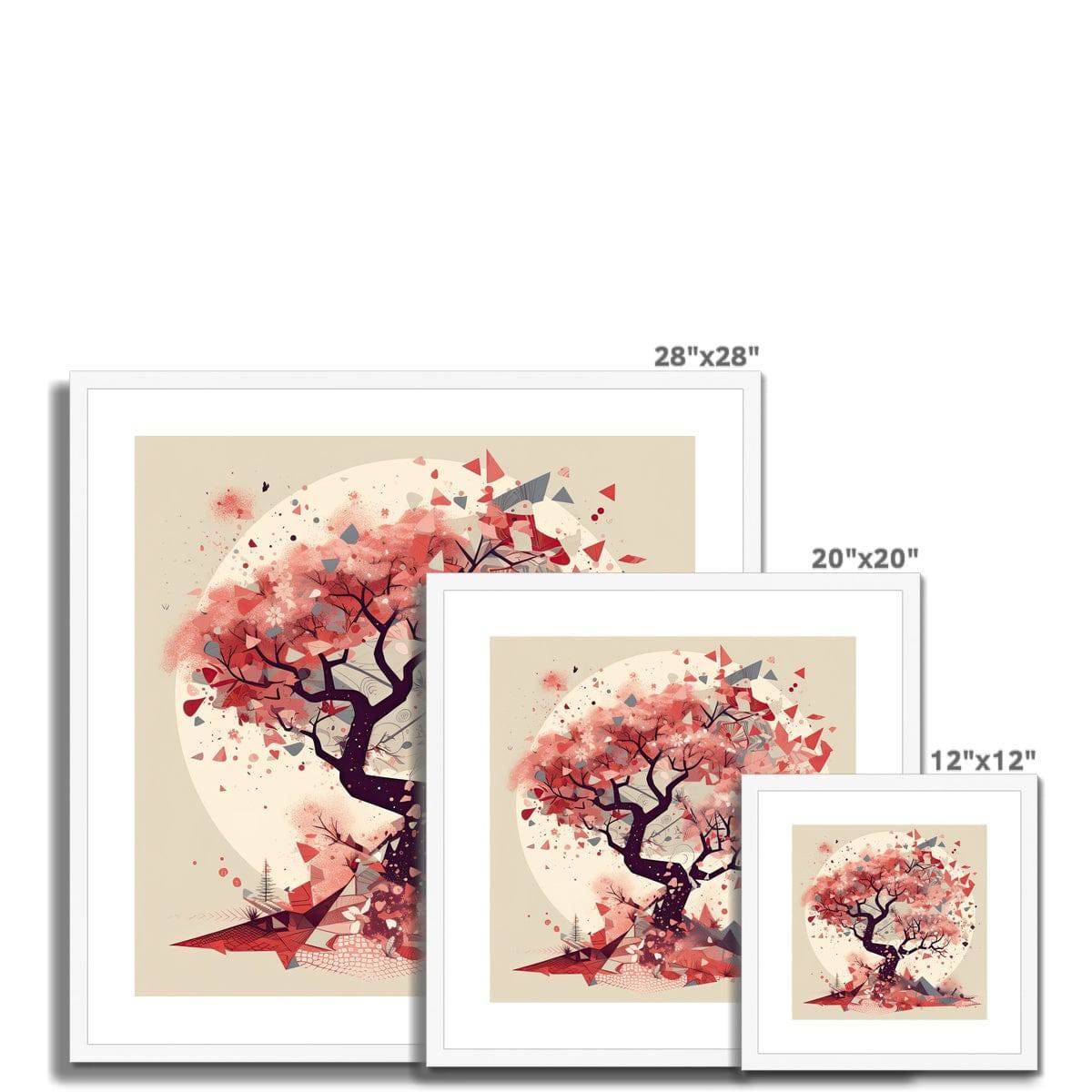 Ikigai Inspired Cherry Blossom Painting Framed & Mounted Print - Pixel Gallery