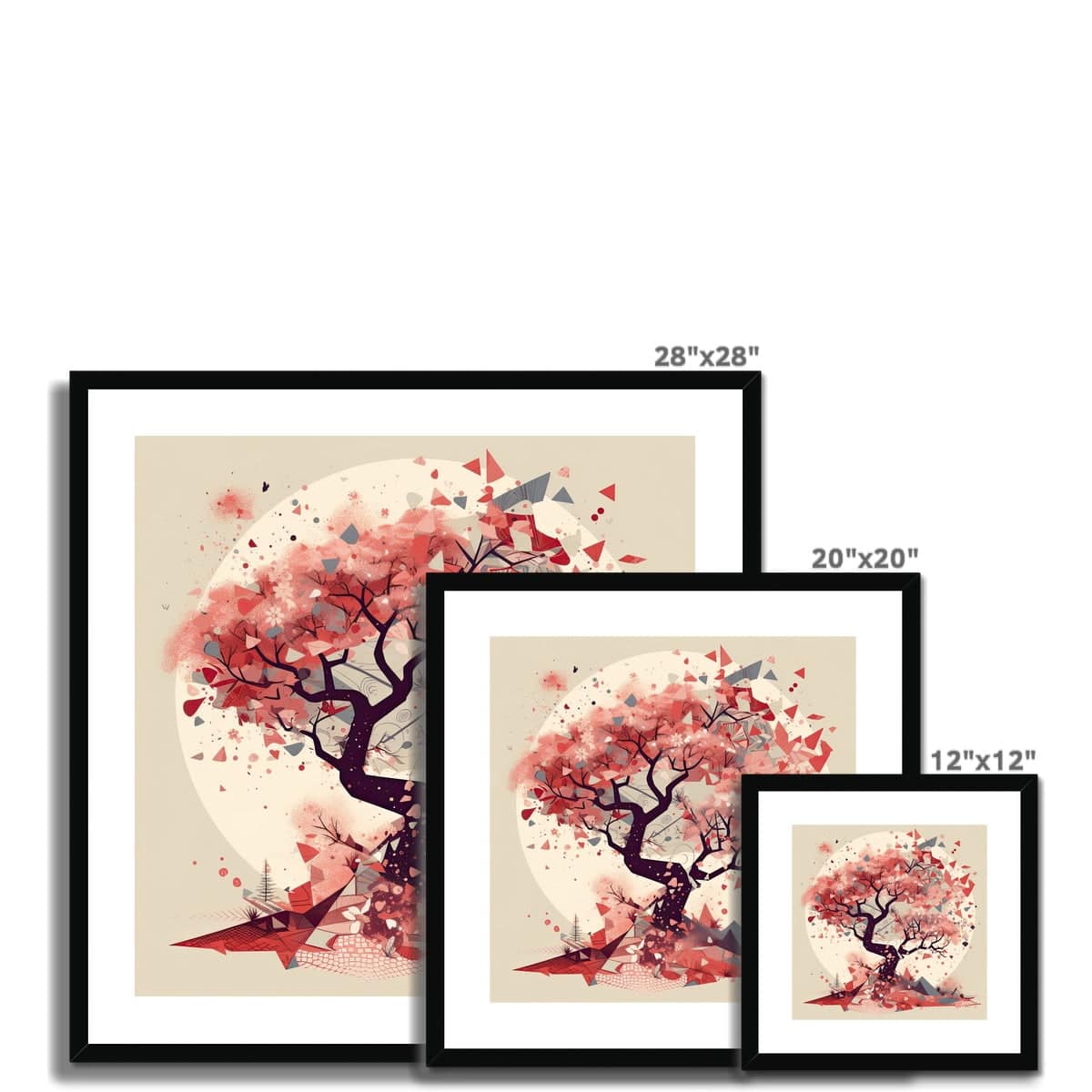 Ikigai Inspired Cherry Blossom Painting Framed & Mounted Print - Pixel Gallery