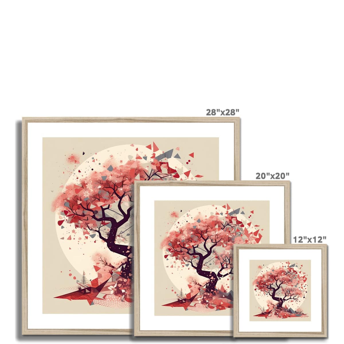 Ikigai Inspired Cherry Blossom Painting Framed & Mounted Print - Pixel Gallery