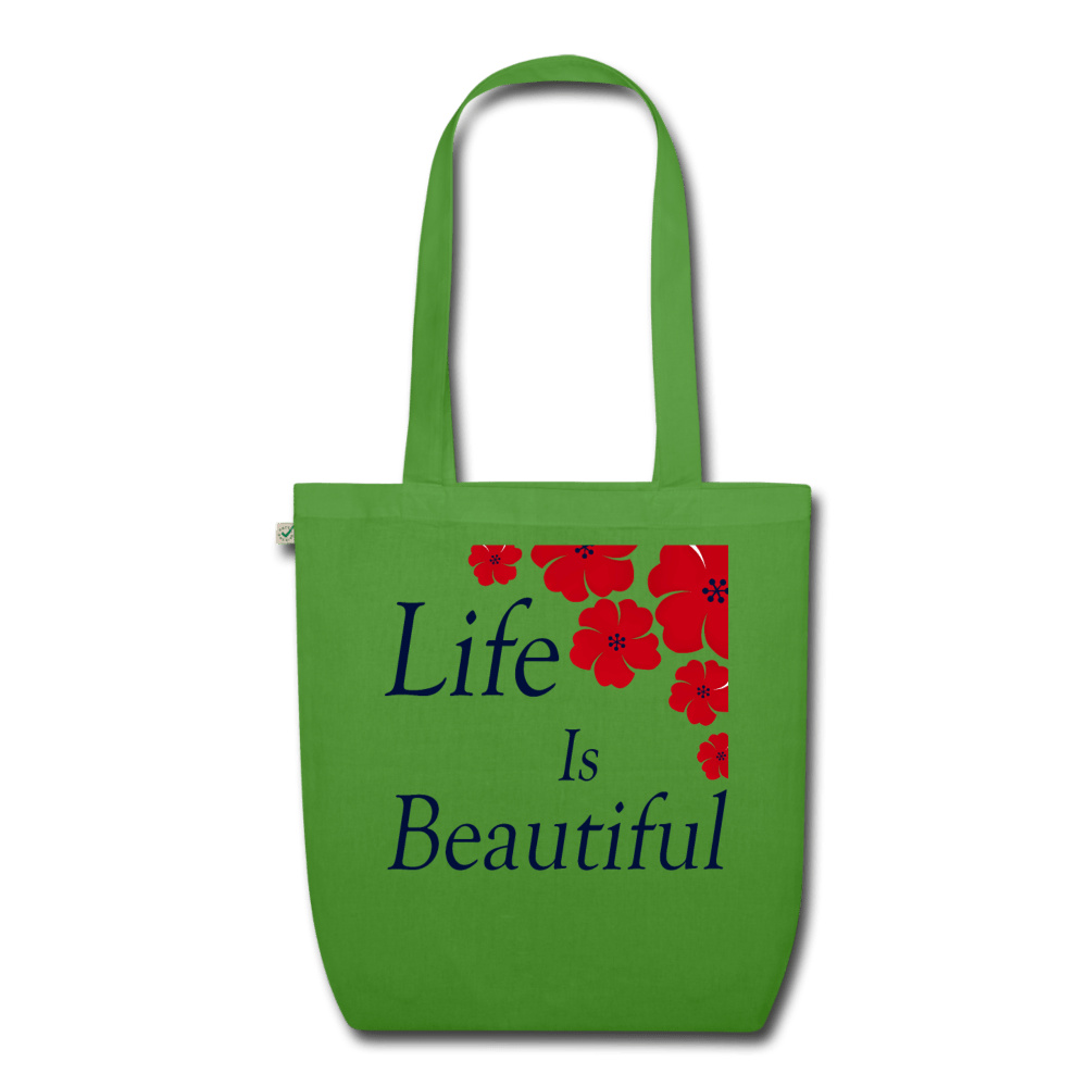 LIFE IS BEAUTIFUL ORGANIC COTTON LARGE TOTE BAG - Pixel Gallery