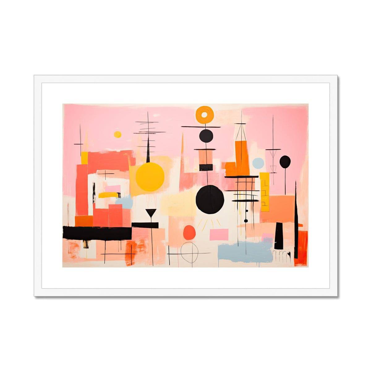 London in Pink Framed & Mounted Print - Pixel Gallery