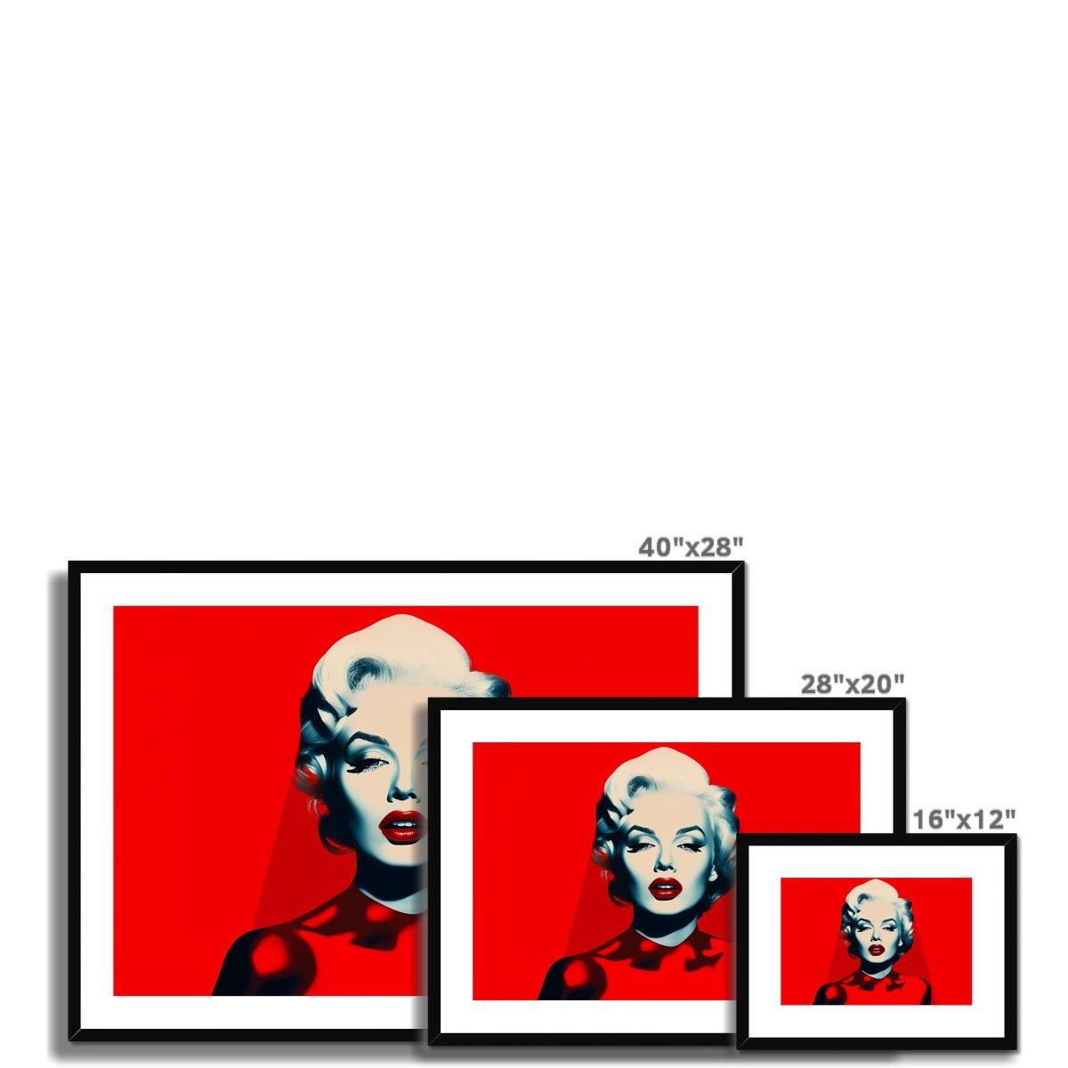 Marilyn in Red Framed & Mounted Print - Pixel Gallery