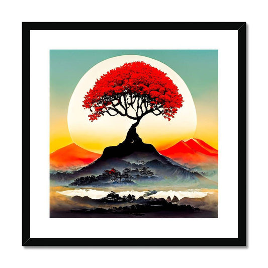 The Tree at the top of Mount Fuji Framed & Mounted Print - Pixel Gallery