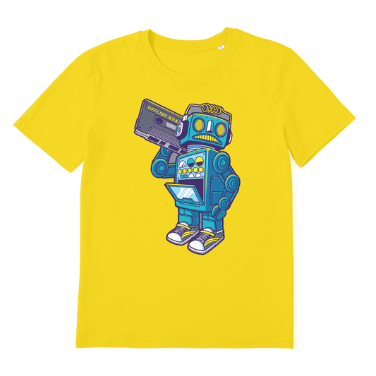 Robot DJ Organic T-Shirt - Pixel Gallery