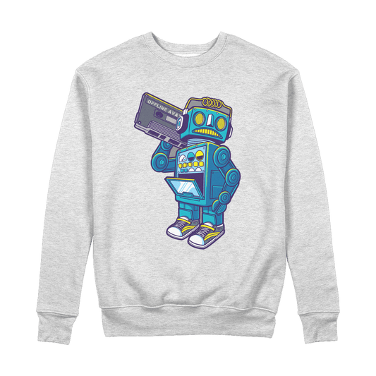 Robot DJ 100% Organic Cotton Sweatshirt - Pixel Gallery