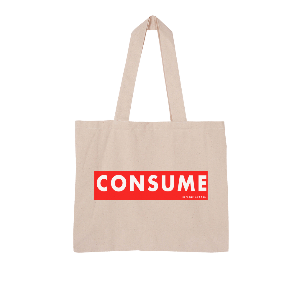 Consume Large Organic Tote Bag - Pixel Gallery