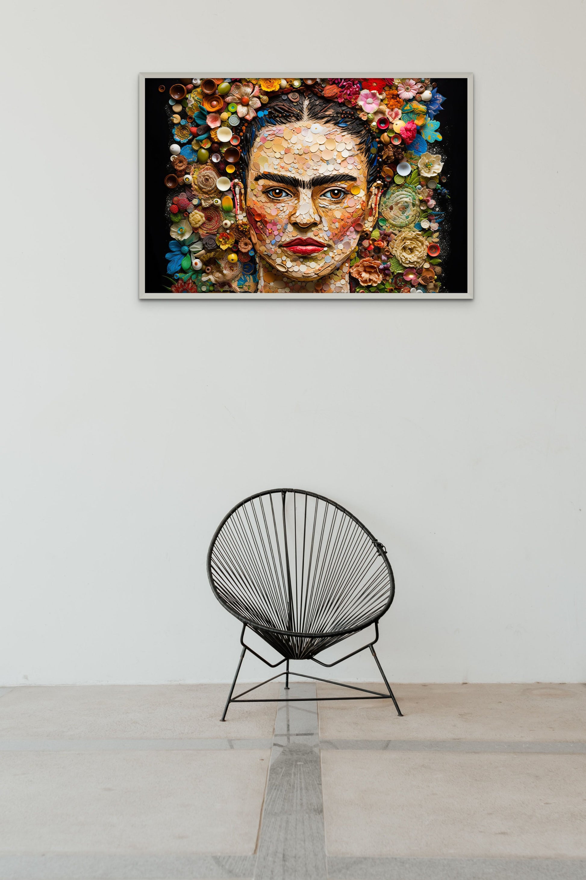 Frida Kahlo Portrait Print: AI Art Digital Download - Pixel Gallery