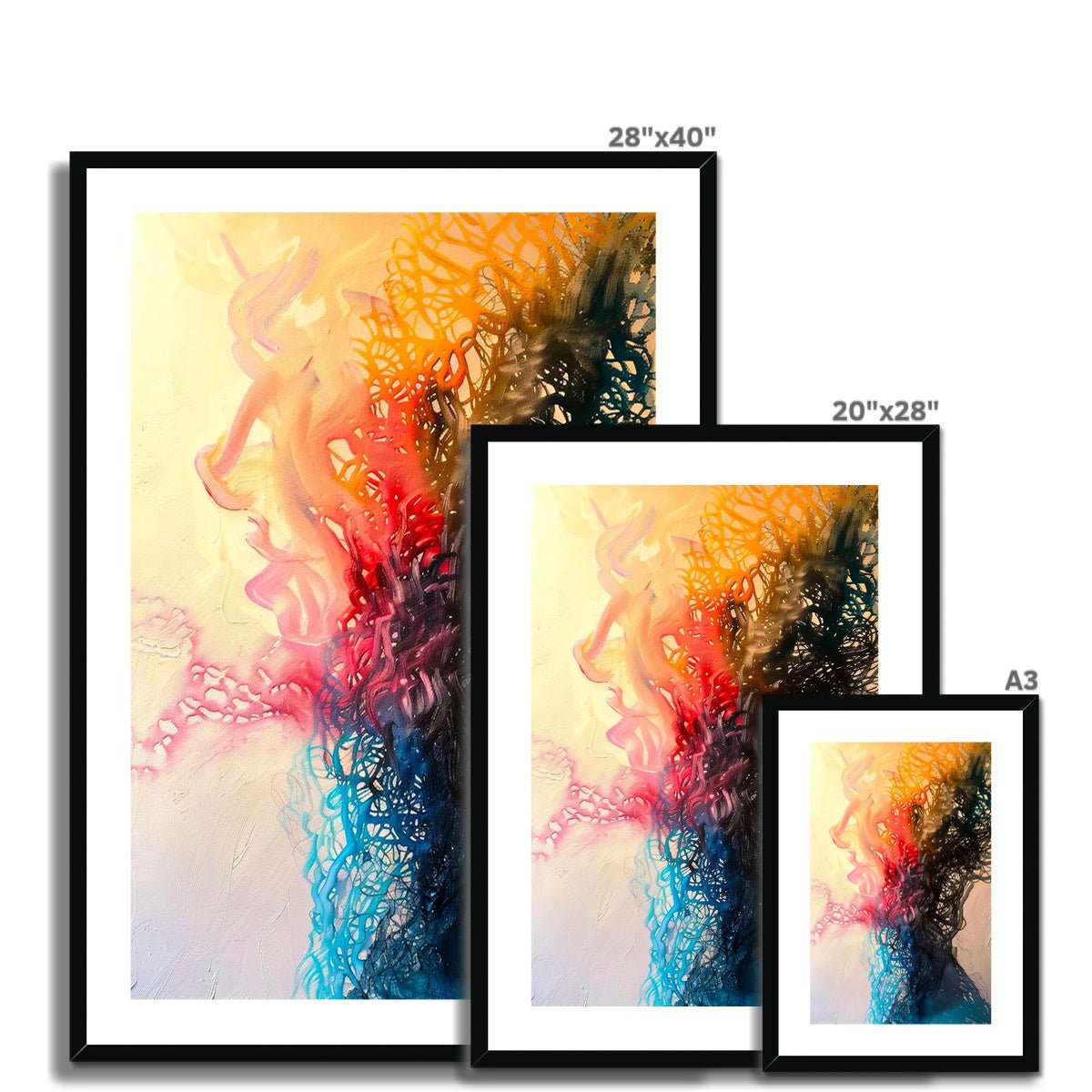 Paint Drops in Abstract Framed & Mounted Print - Pixel Gallery