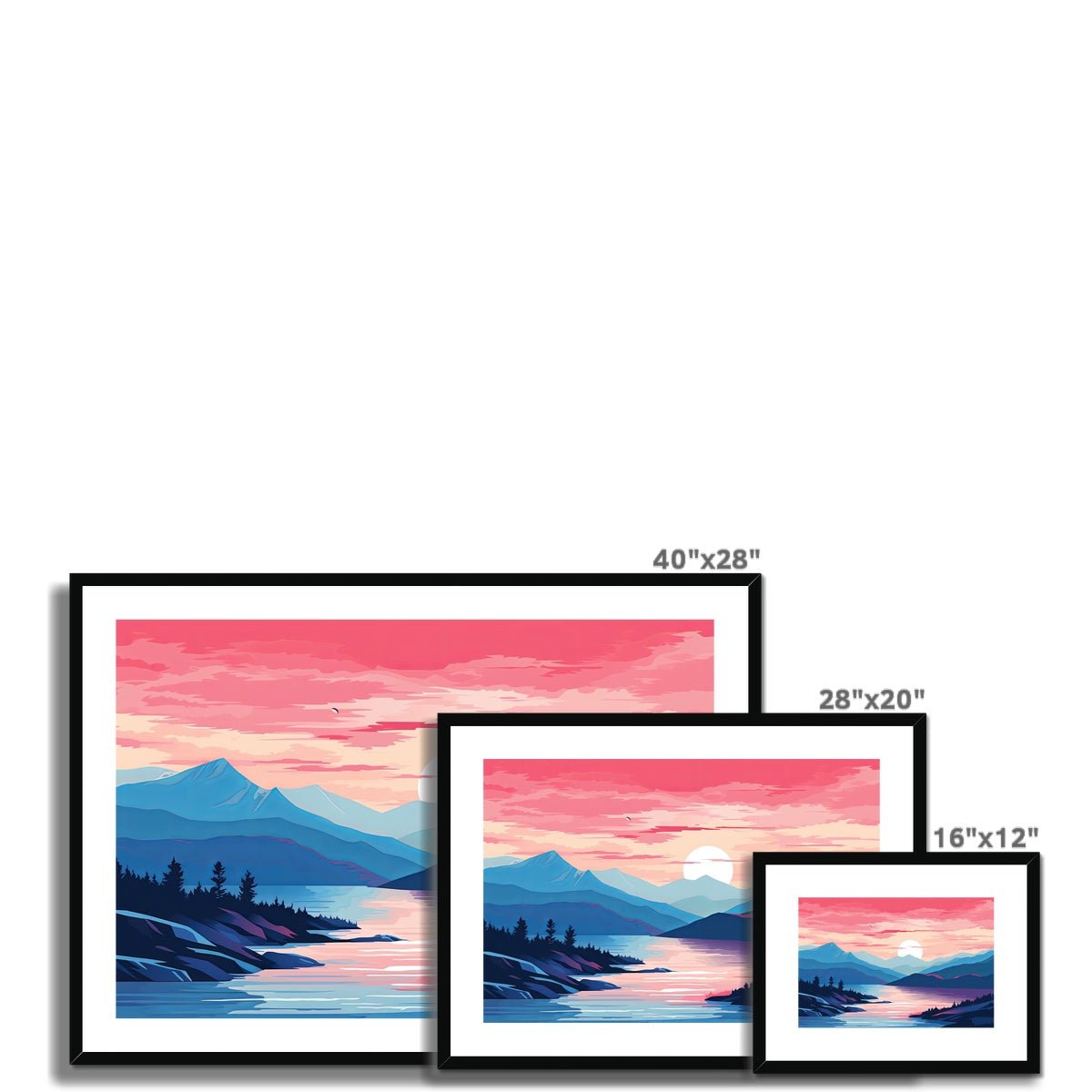 Pastel Sunset Framed & Mounted Print - Pixel Gallery