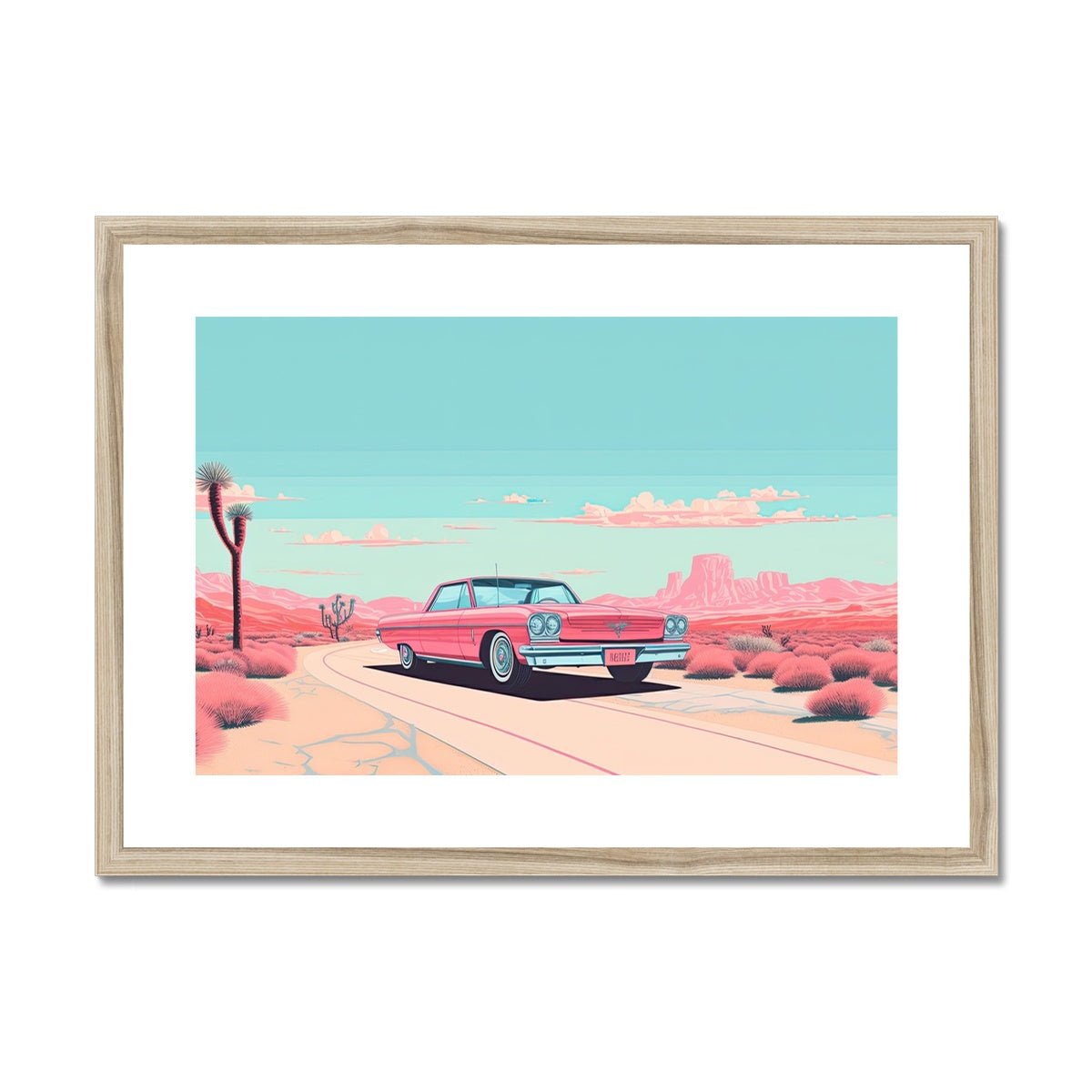 Pink Cadillac Framed & Mounted Print - Pixel Gallery