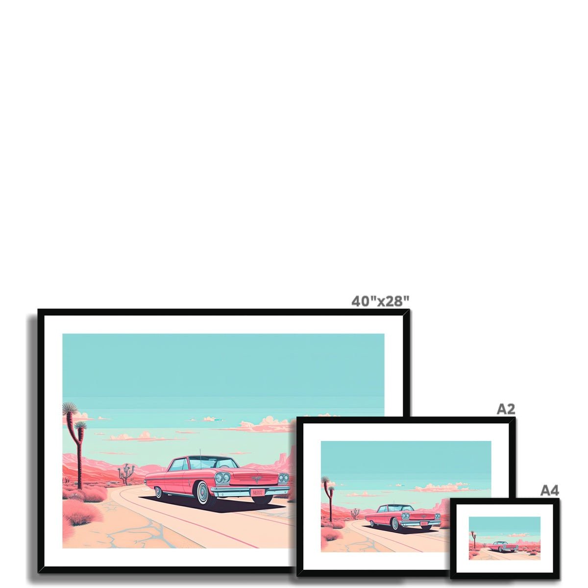 Pink Cadillac Framed & Mounted Print - Pixel Gallery