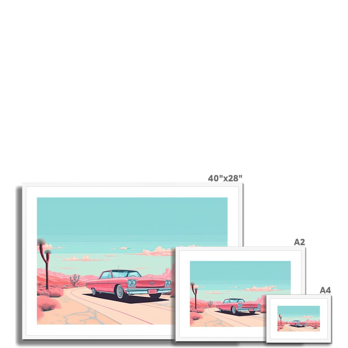 Pink Cadillac Framed & Mounted Print - Pixel Gallery