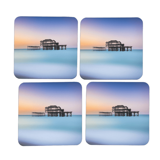 Brighton West Pier Cork-back Coaster Set of 4 - Pixel Gallery