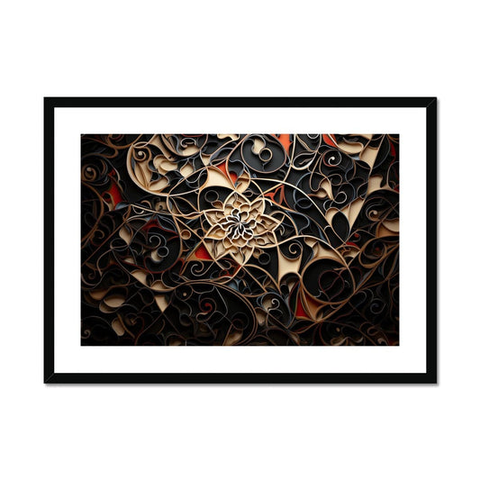 Abstract Arabic Black Gold Framed & Mounted Print - Pixel Gallery