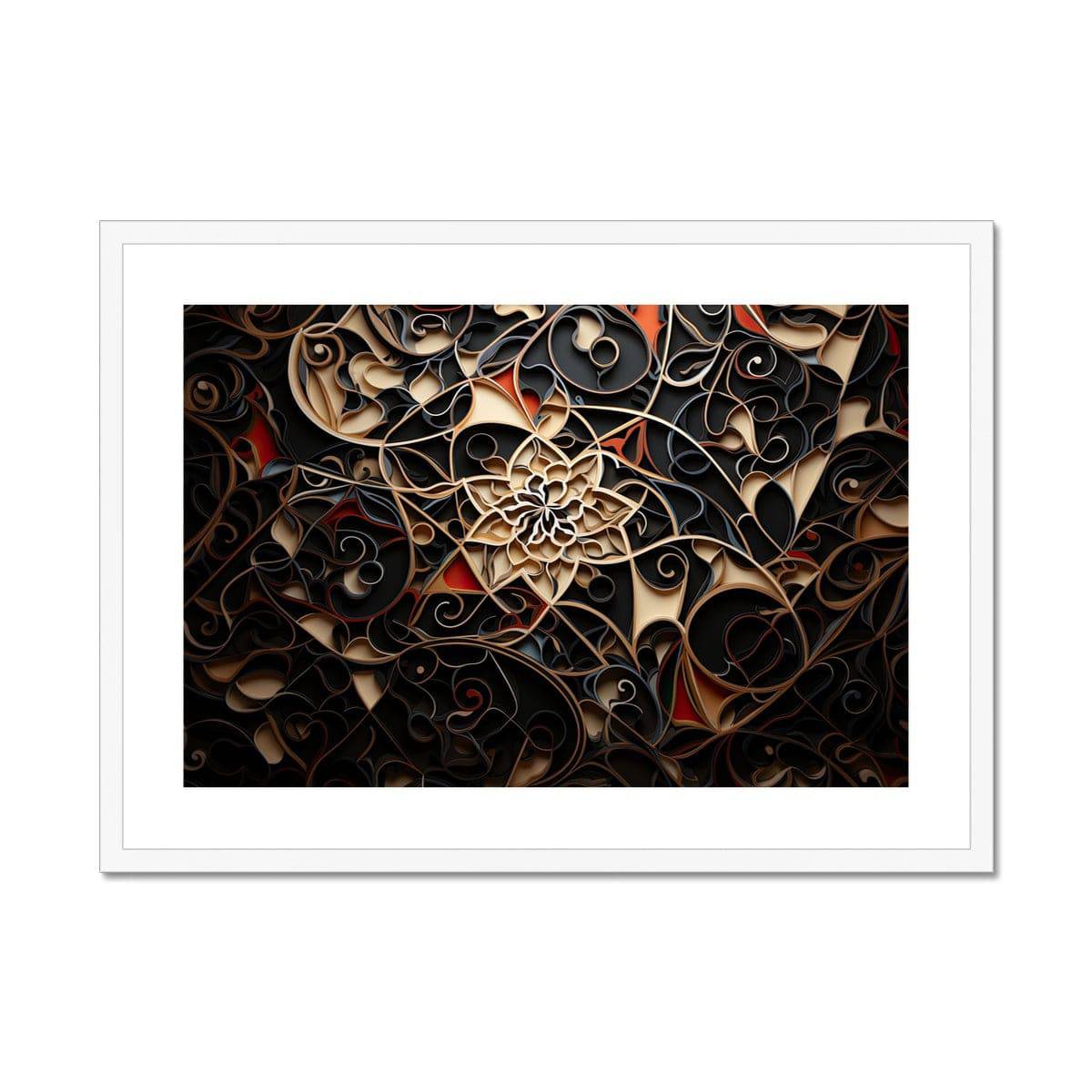 Abstract Arabic Black Gold Framed & Mounted Print - Pixel Gallery