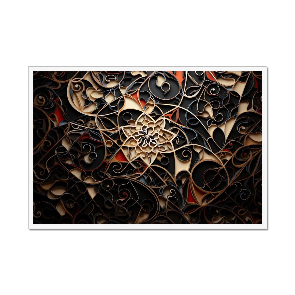 Abstract Arabic Black Gold Framed Print - Pixel Gallery