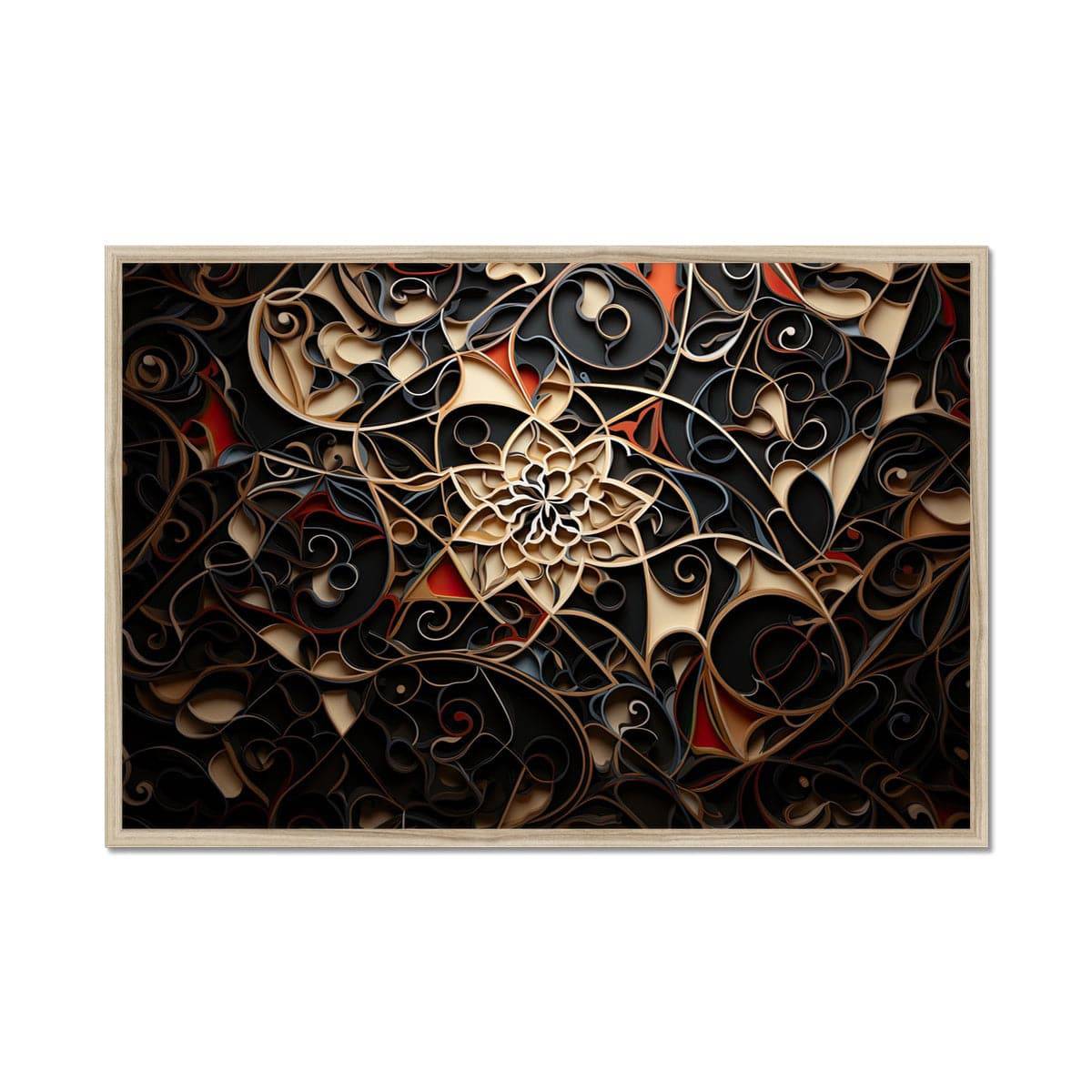 Abstract Arabic Black Gold Framed Print - Pixel Gallery