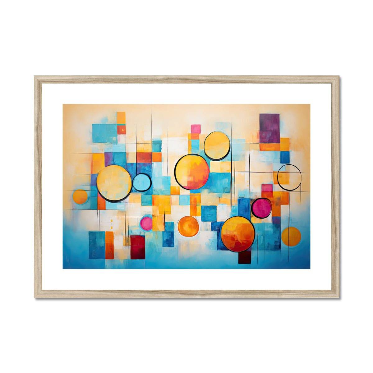Abstract Moons Framed & Mounted Print - Pixel Gallery