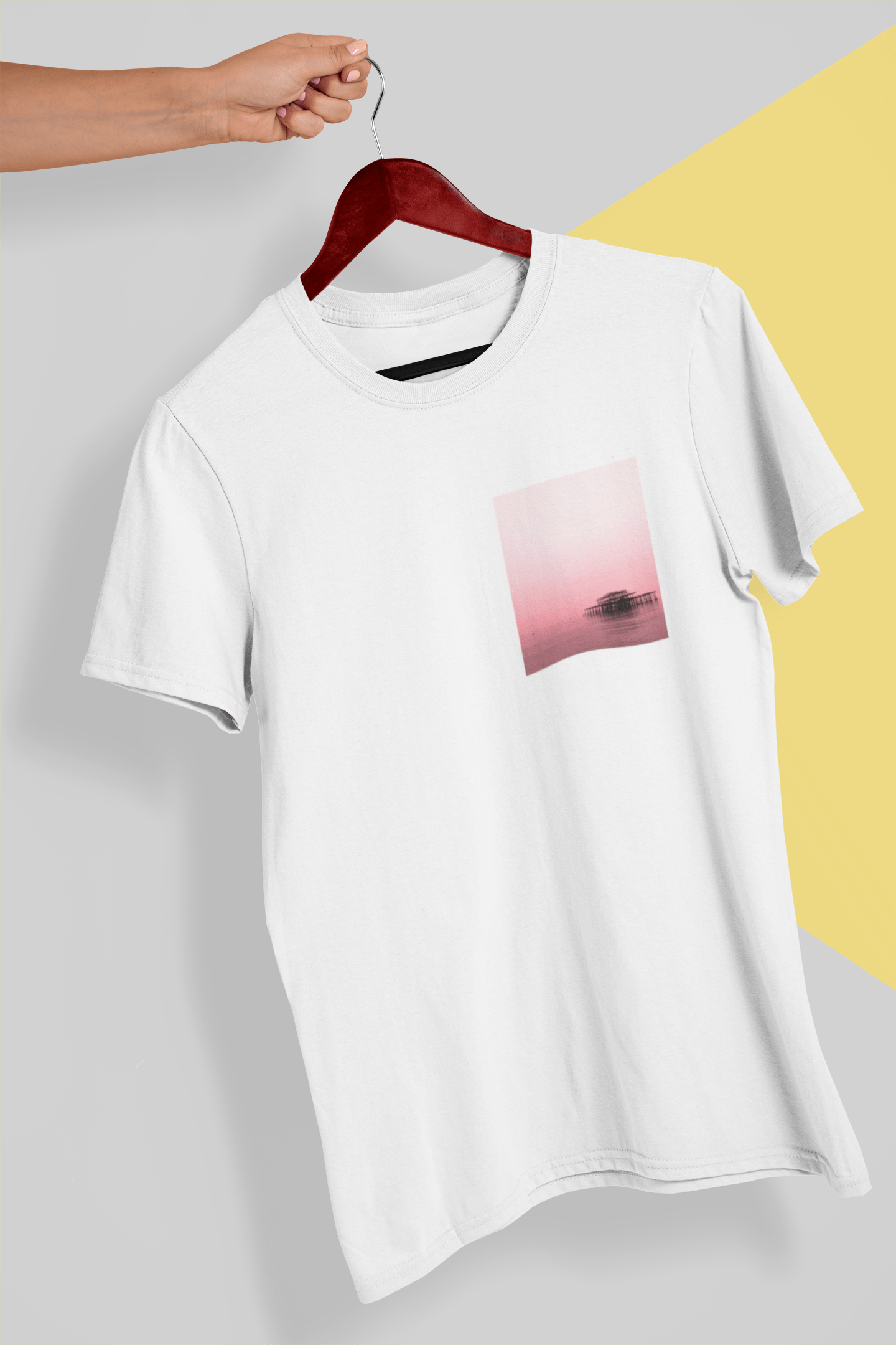 Red Pier - Organic Cotton T-Shirt - Pixel Gallery