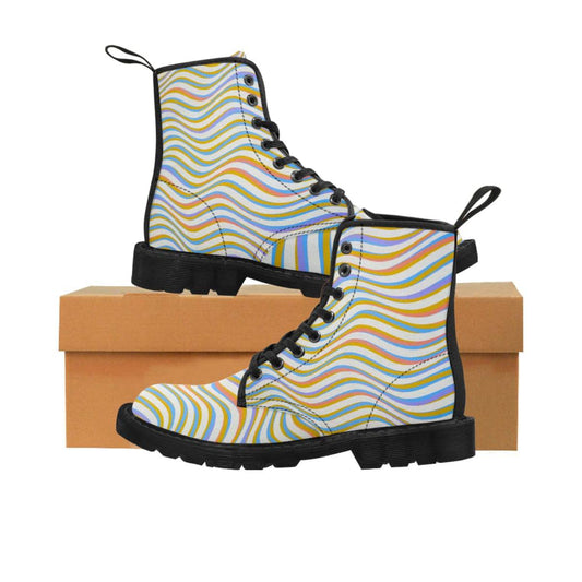 Rainbow Wave Vegan Women's Boots - Pixel Gallery