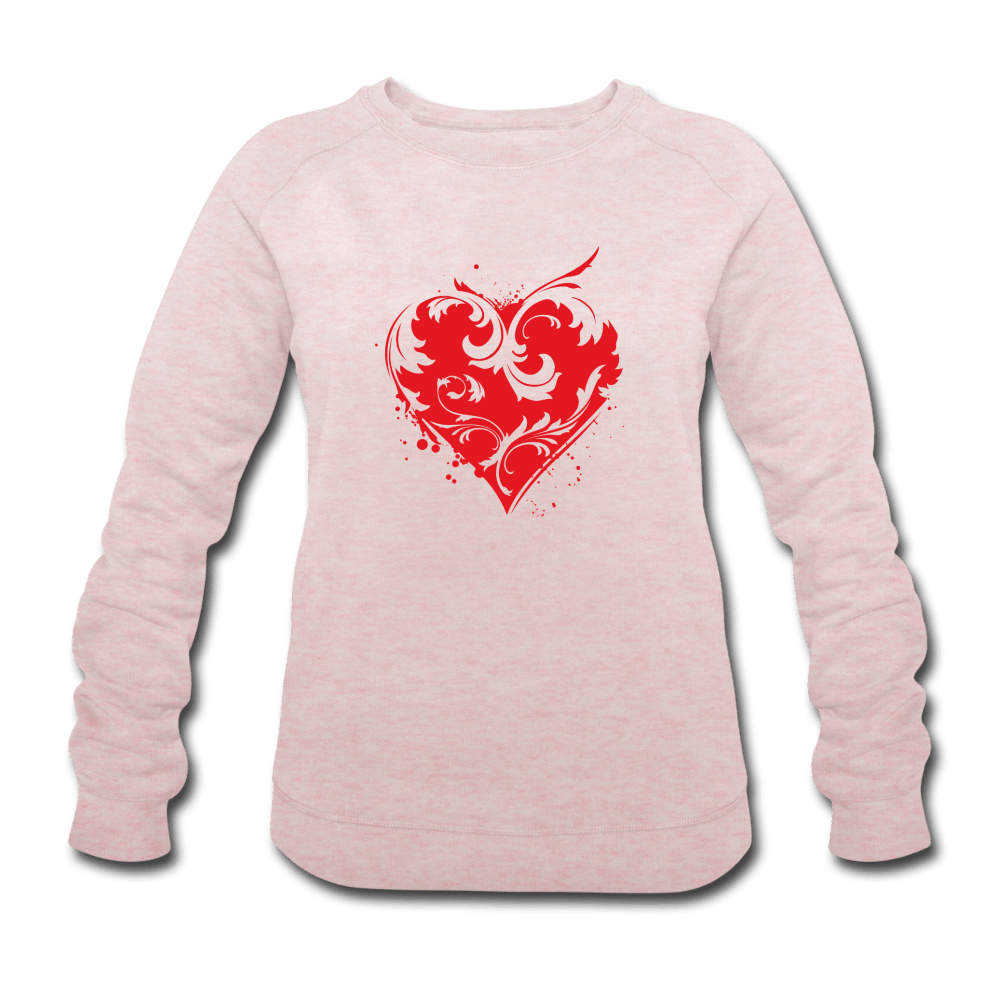 WOMEN’S FLOWER HEART ORGANIC COTTON SWEATSHIRT - Pixel Gallery
