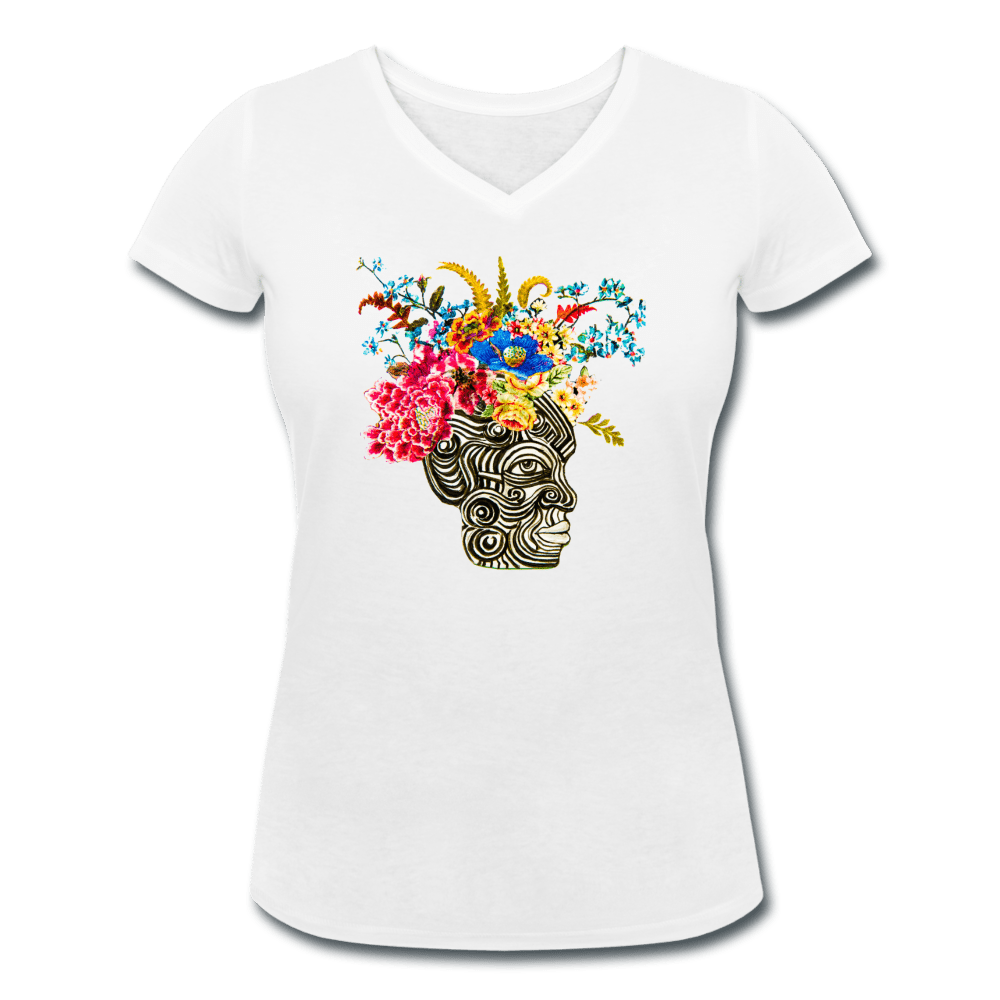 WOMEN'S DAY OF THE LIVING ORGANIC COTTON V-NECK T-SHIRT - Pixel Gallery