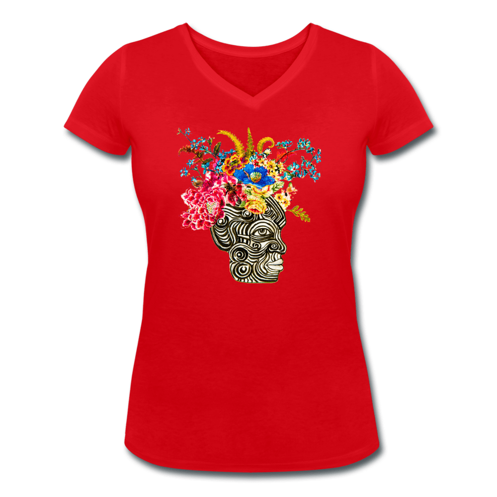 WOMEN'S DAY OF THE LIVING ORGANIC COTTON V-NECK T-SHIRT - Pixel Gallery