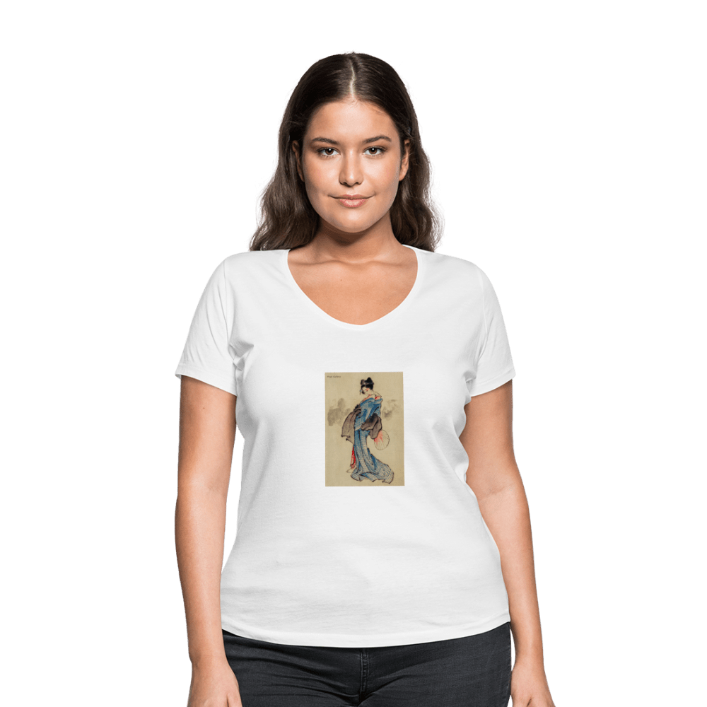 WOMENS KIMONO ORGANIC V-NECK T-SHIRT - Pixel Gallery