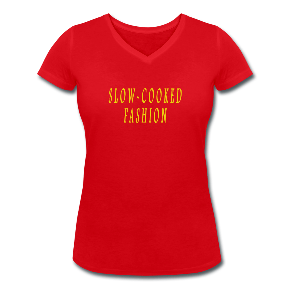 WOMEN’S SLOW COOKED FASHION ORGANIC V-NECK T-SHIRT - Pixel Gallery