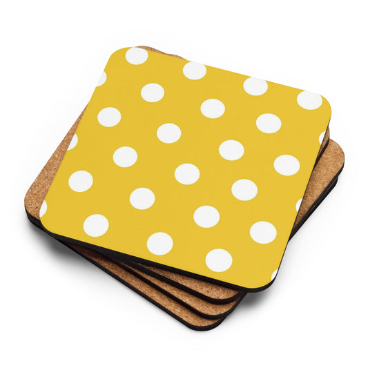 Polka Dots Cork-back Coaster - Pixel Gallery