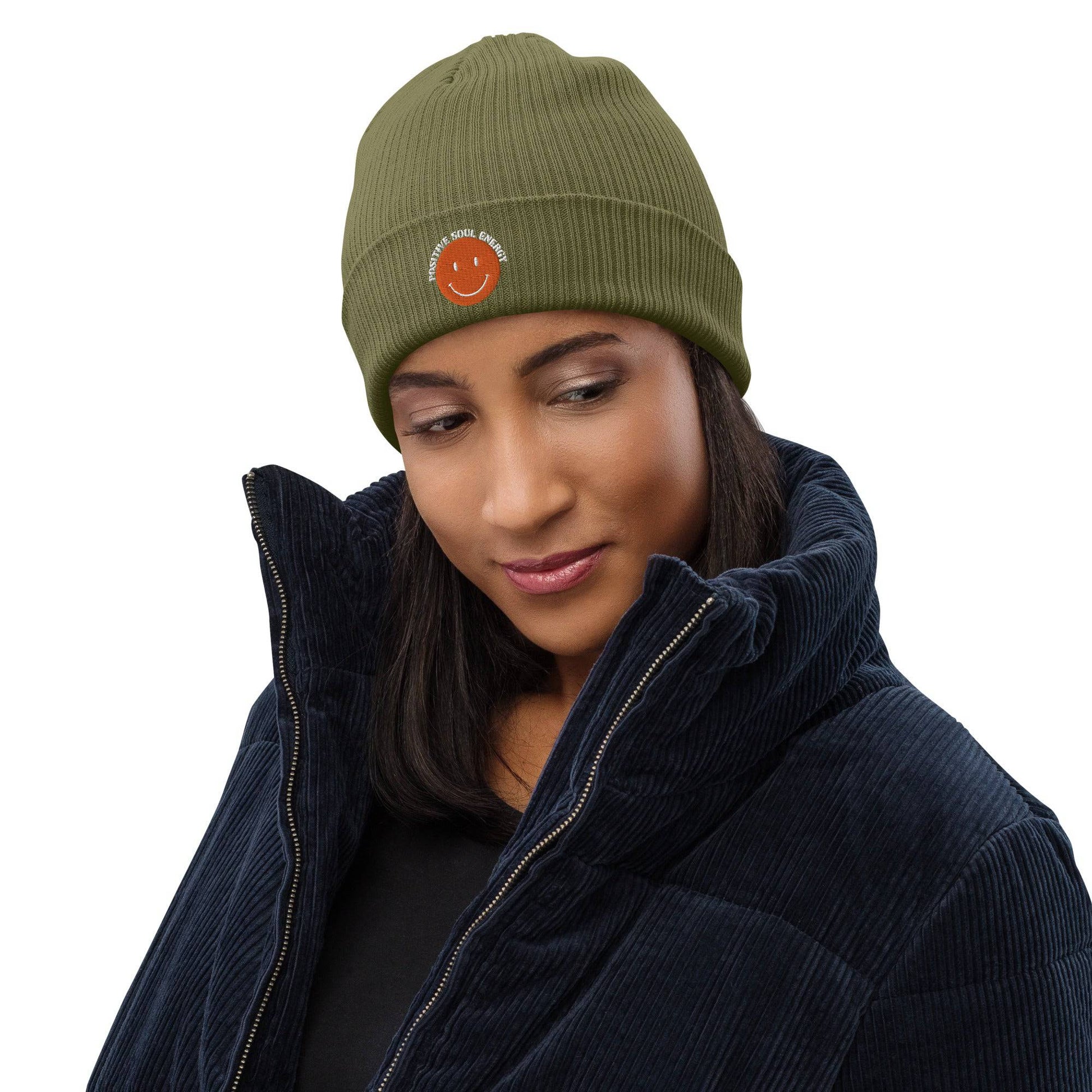 Positive Soul Energy Organic ribbed beanie - Pixel Gallery