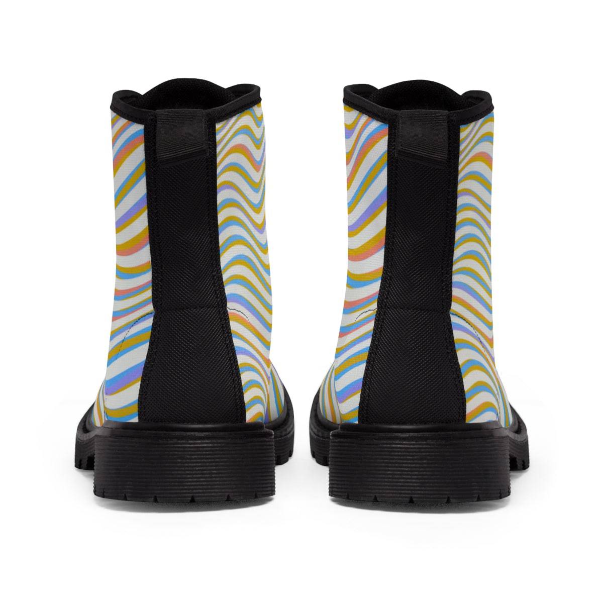 Rainbow Wave Vegan Women's Boots - Pixel Gallery