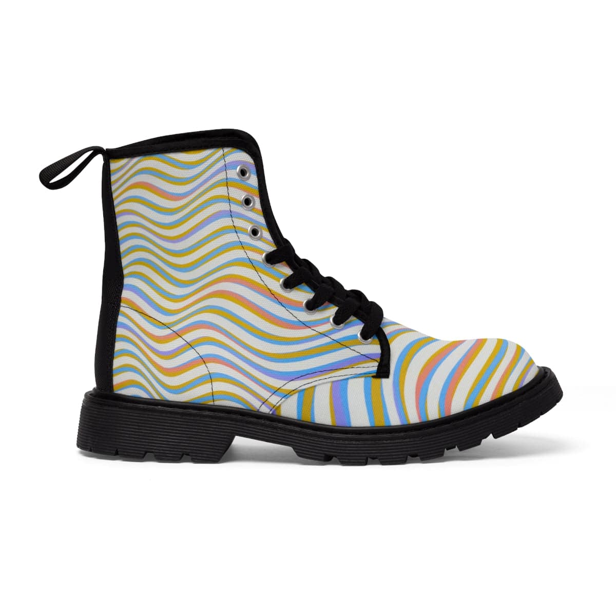 Rainbow Wave Vegan Women's Boots - Pixel Gallery