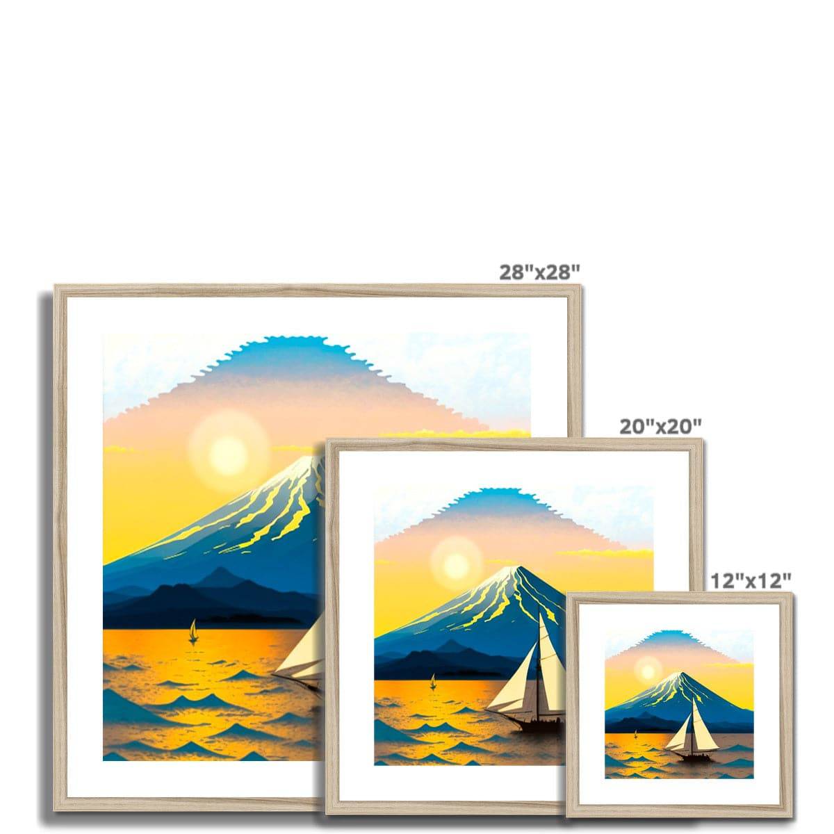 Sailing round Mount Fuji Framed & Mounted Print - Pixel Gallery