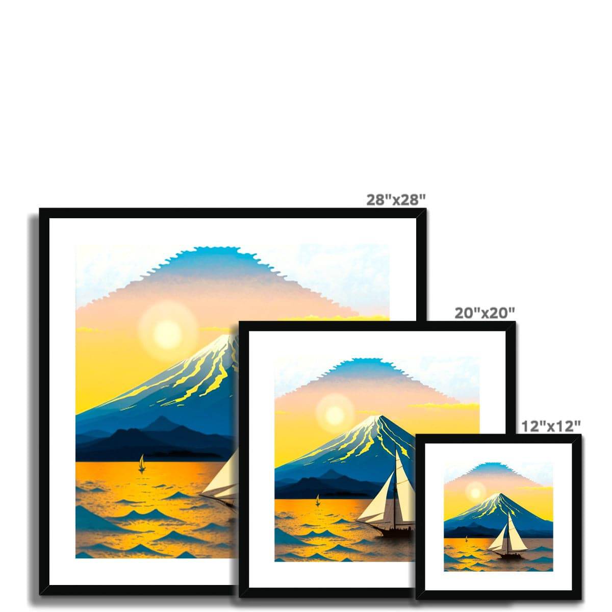 Sailing round Mount Fuji Framed & Mounted Print - Pixel Gallery