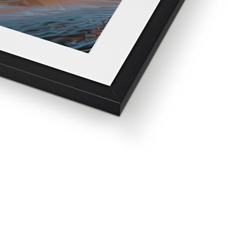 Submerged Serenity - Rippled Water Portrait Framed & Mounted Print - Pixel Gallery