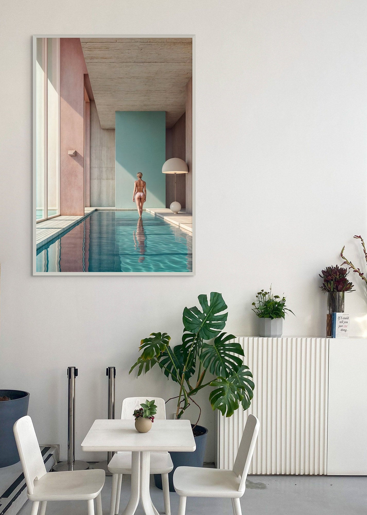 Swimming Pool Serenity with David Hockney Vibes Framed Print - Pixel Gallery