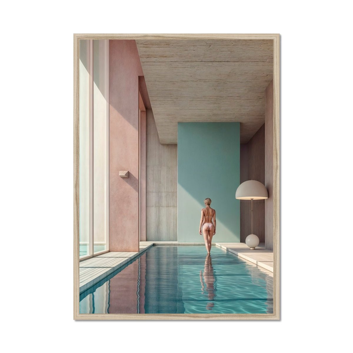 Swimming Pool Serenity with David Hockney Vibes Framed Print - Pixel Gallery