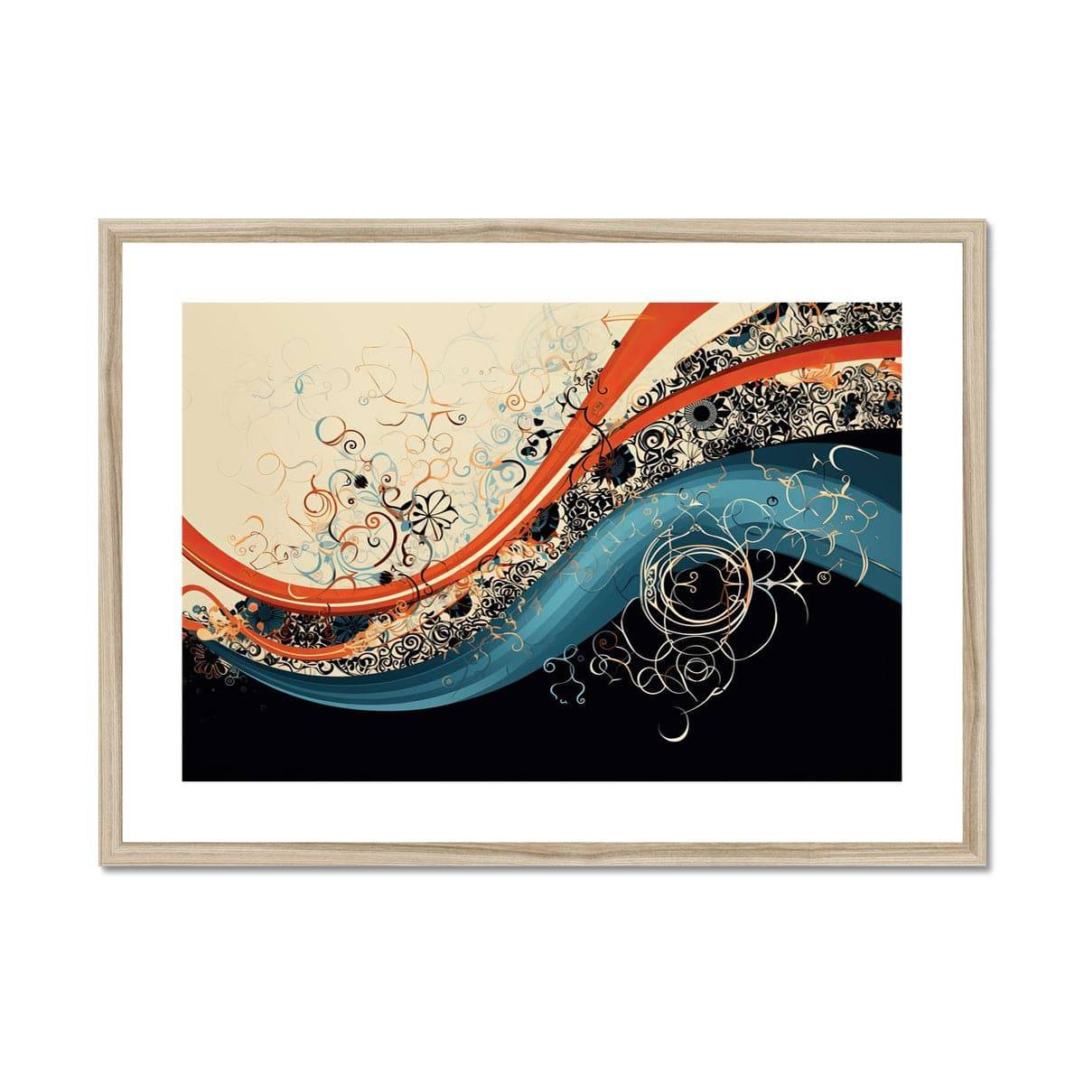 The Great Wave Off Kanagawa Reimagined Framed & Mounted Print - Pixel Gallery