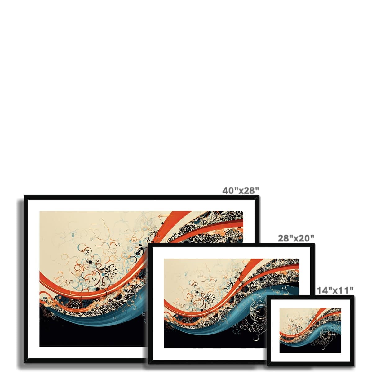 The Great Wave Off Kanagawa Reimagined Framed & Mounted Print - Pixel Gallery