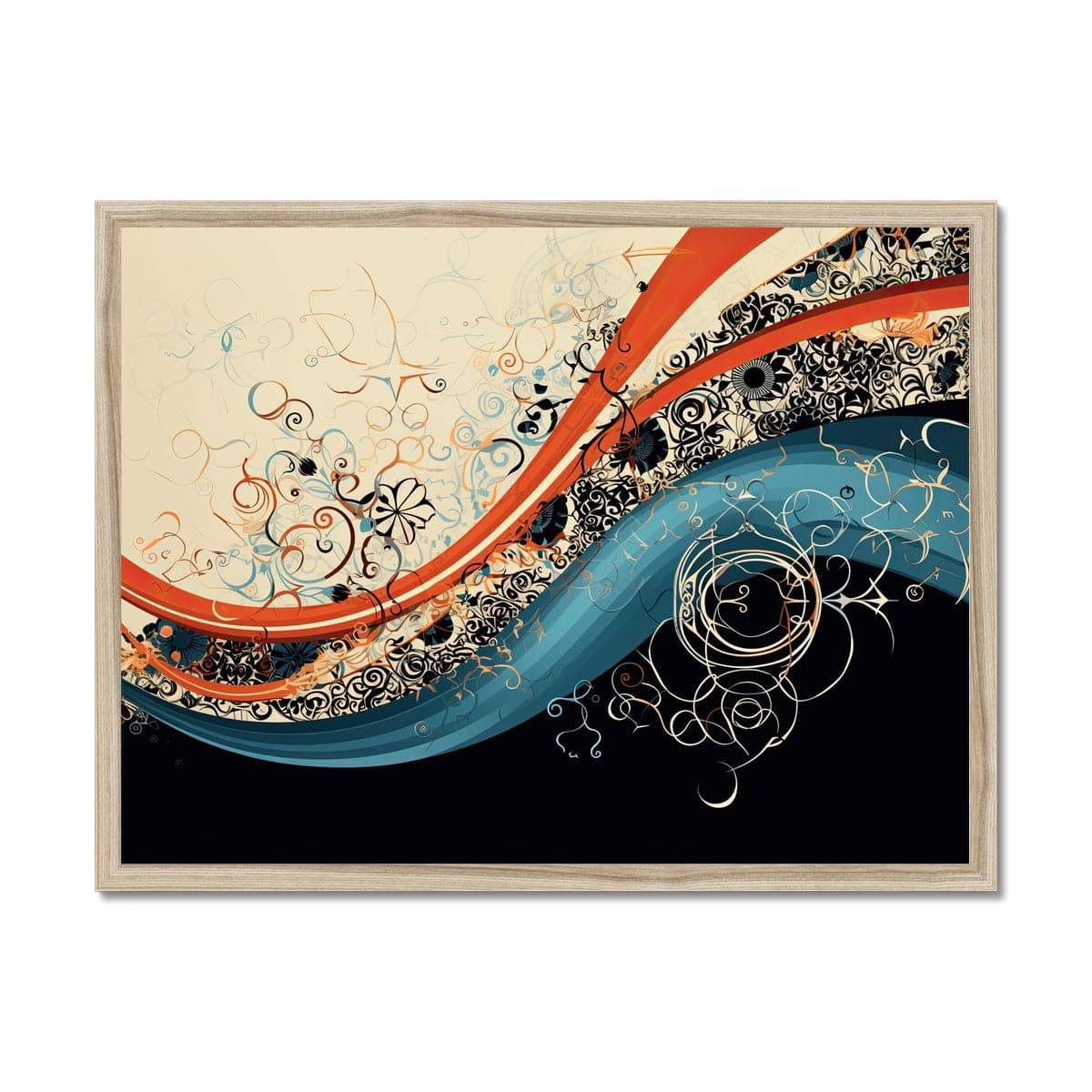 The Great Wave Off Kanagawa Reimagined Framed Print - Pixel Gallery