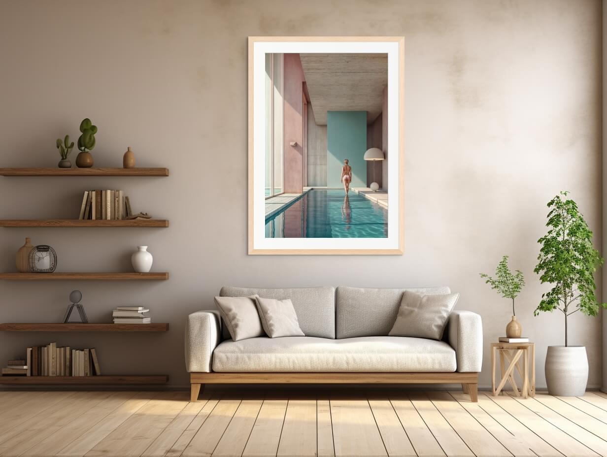 The Swimming Pool Framed & Mounted Print - Pixel Gallery