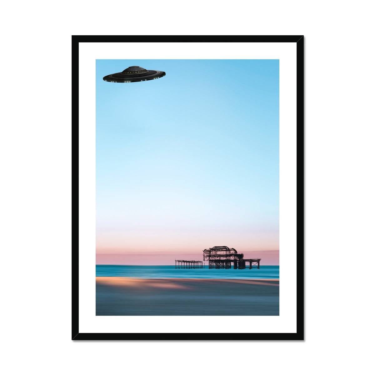 The Brighton UFO Tourism Board Framed & Mounted Print - Pixel Gallery